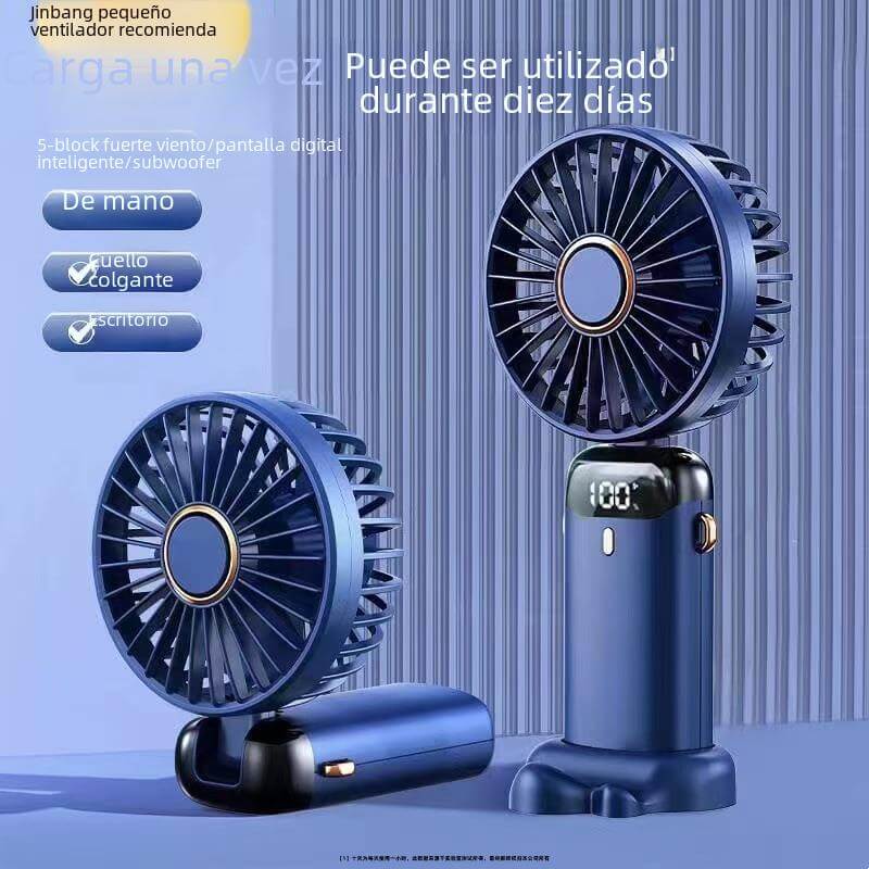 New usb handheld fan mini portable folding small fan Digital Display office student small electric fan gift