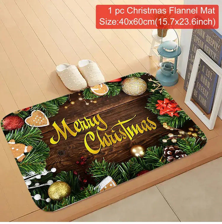 Christmas Door Mat Santa Claus Outdoor Carpet Merry Christmas Decorations For Home 2024 Navidad Xmas Ornament New Year 2025