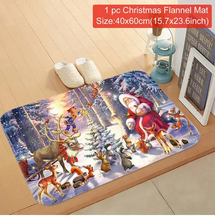 Christmas Door Mat Santa Claus Outdoor Carpet Merry Christmas Decorations For Home 2024 Navidad Xmas Ornament New Year 2025
