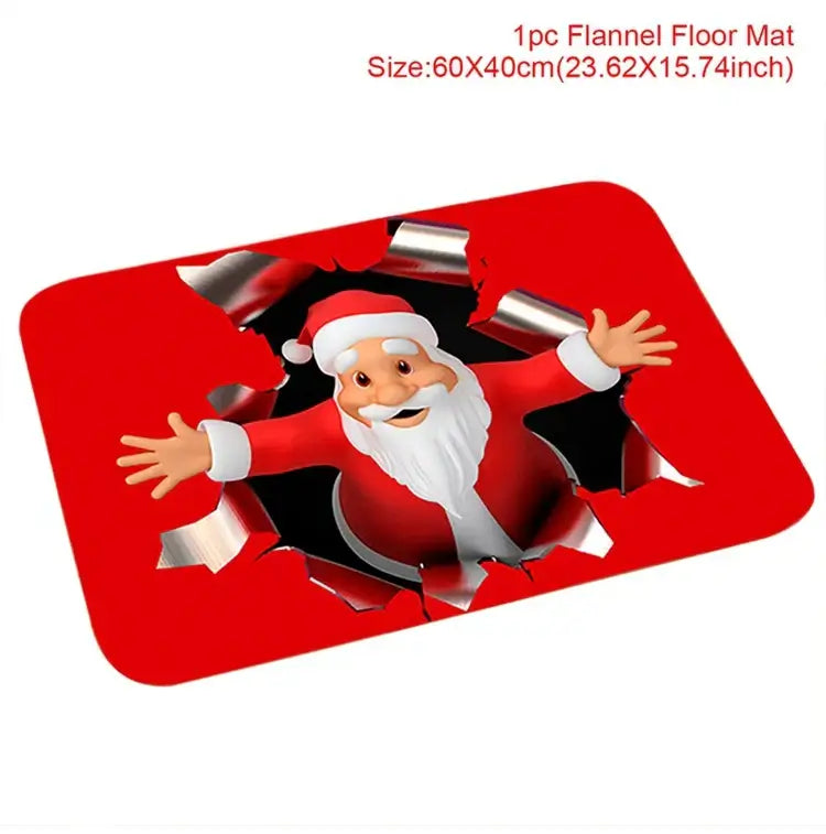 Christmas Door Mat Santa Claus Outdoor Carpet Merry Christmas Decorations For Home 2024 Navidad Xmas Ornament New Year 2025