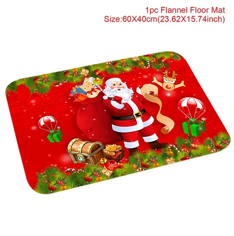 Christmas Door Mat Santa Claus Outdoor Carpet Merry Christmas Decorations For Home 2024 Navidad Xmas Ornament New Year 2025