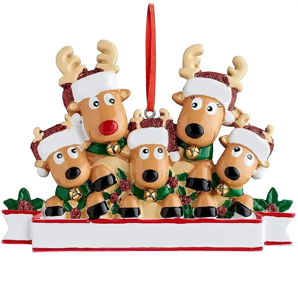 Personalized Christmas Decorations Reindeer Home New Year Ornaments Elk Family....
