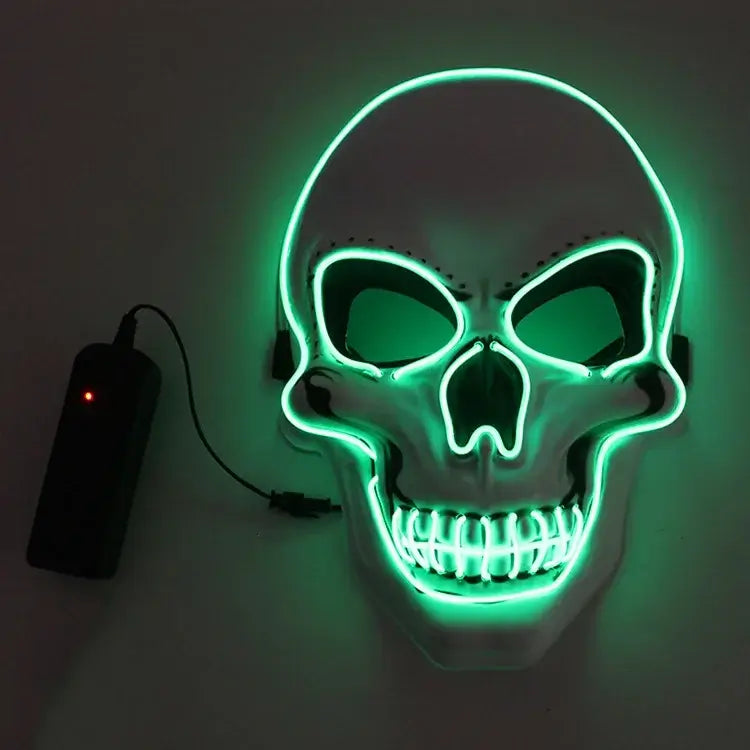 Halloween Horror Skull Mask - LED Cold Light Luminous, Cosplay Prop, Party Decoration, Spooky Glowing Skull Masks for Halloween