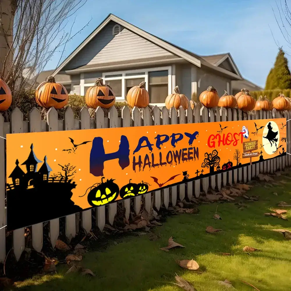 Halloween Bloody Banner, Yard Sign, Horror Party Decoration, Outdoor Fence, Garage, Balcony, Garden, Background Cloth