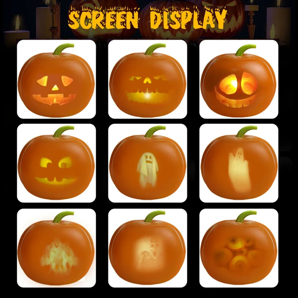 Led Halloween Pumpkin Flash Talking Singing Animated LED Pumpkin Lamp Toy Projection Lamp Projector Inside for Home Party Decor