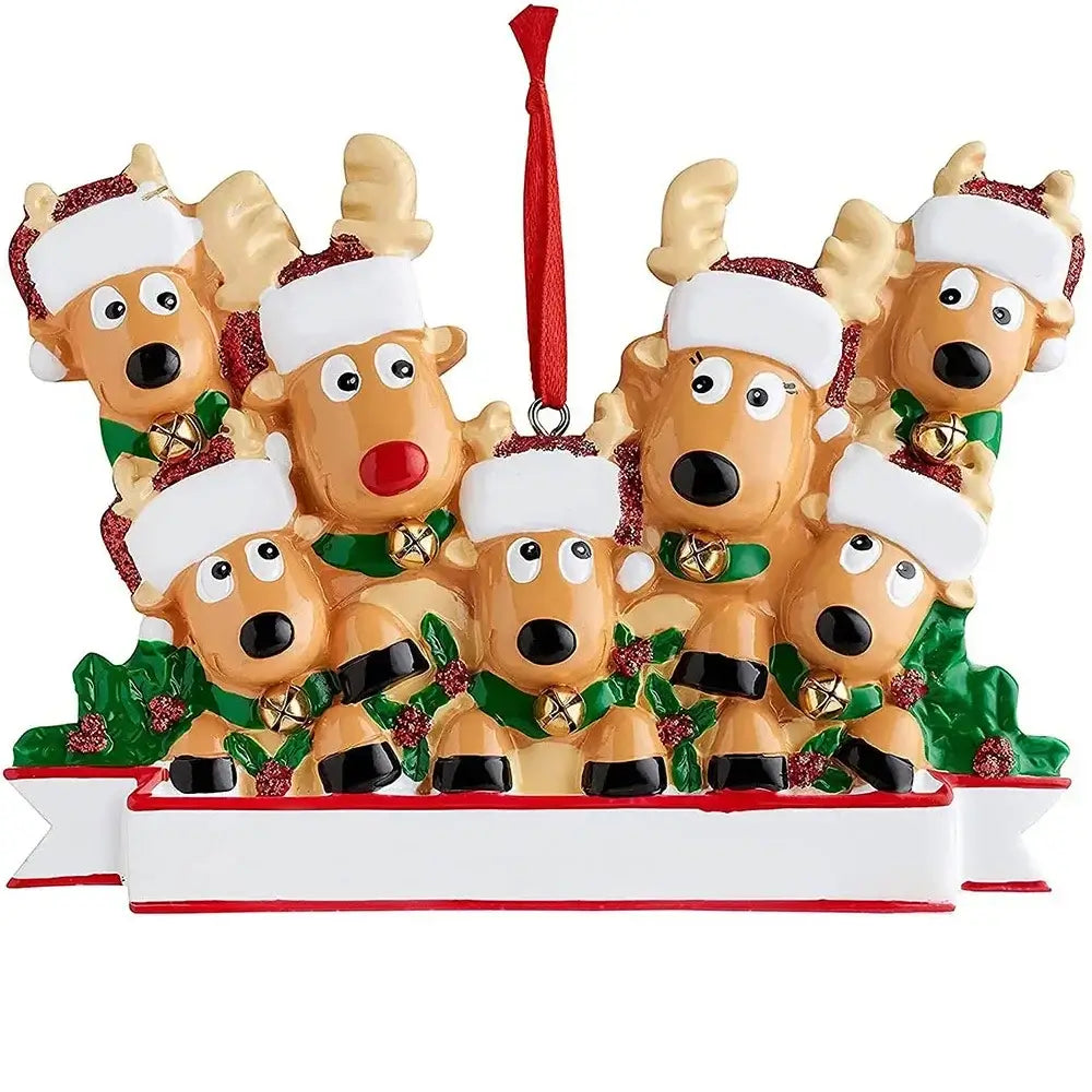Personalized Christmas Decorations Reindeer Home New Year Ornaments Elk Family....