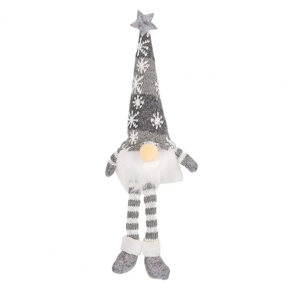 Sequined Doll Light-up Plush Christmas Gnome Doll Figure with Faceless Dwarf Table Mantel Decor Xmas Tree Ornaments Holiday