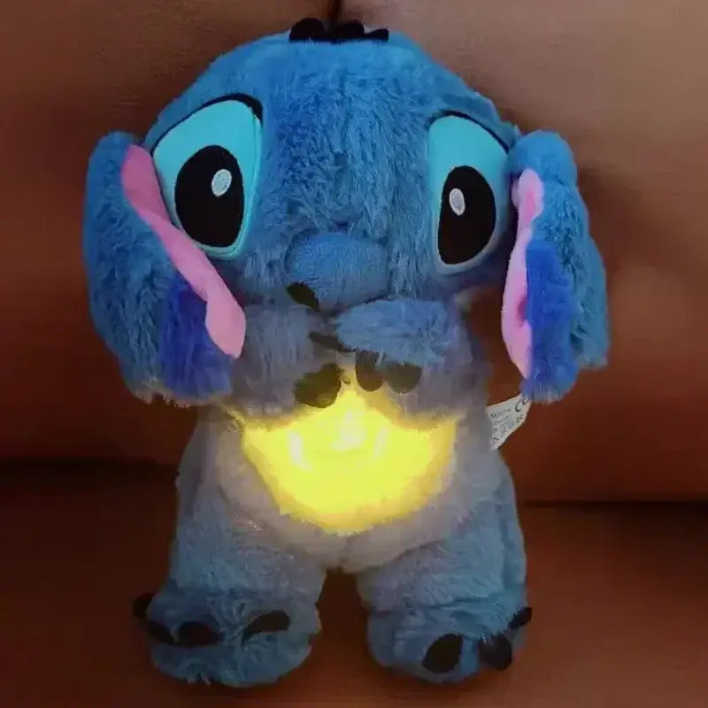 Blue Stitch plush doll with glowing light, perfect for kids' bedtime, anime fans, and gifting, featuring kawaii design.