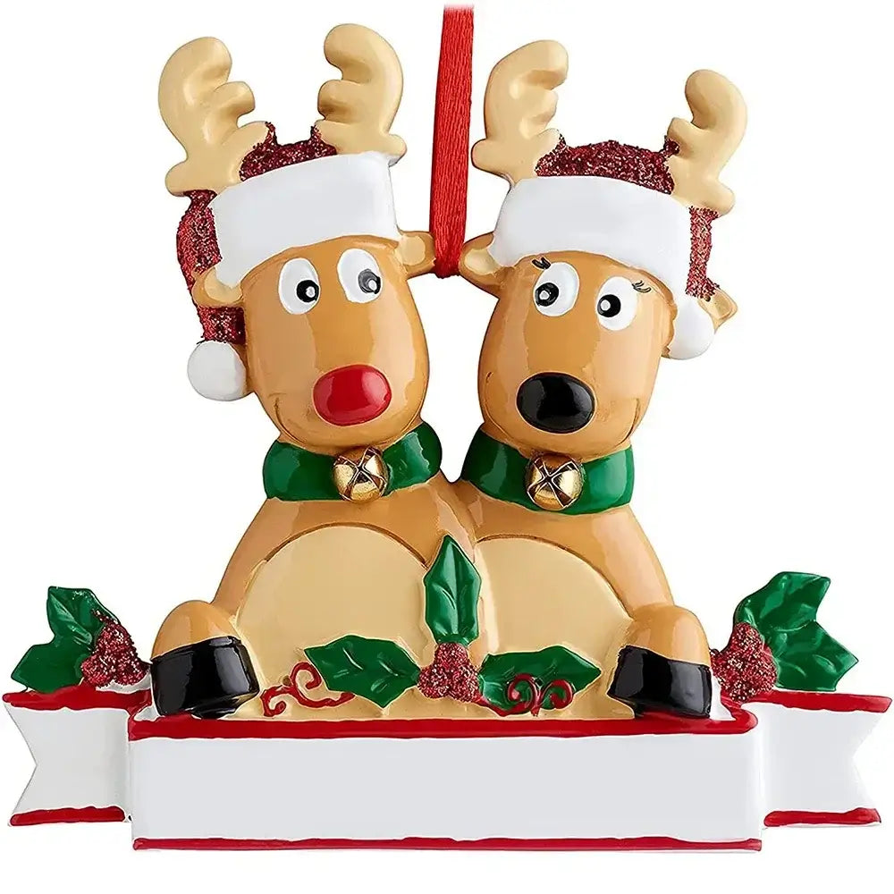 Personalized Christmas Decorations Reindeer Home New Year Ornaments Elk Family....