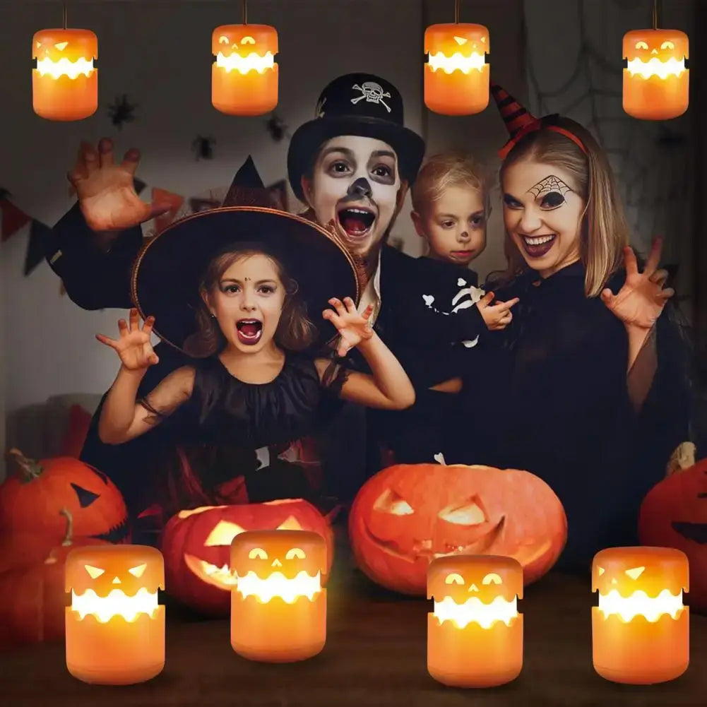 Halloween Pumpkin Light Collapsible Pumpkin Lantern with Lanyard Battery Operated Led Halloween Lights for Halloween Decor