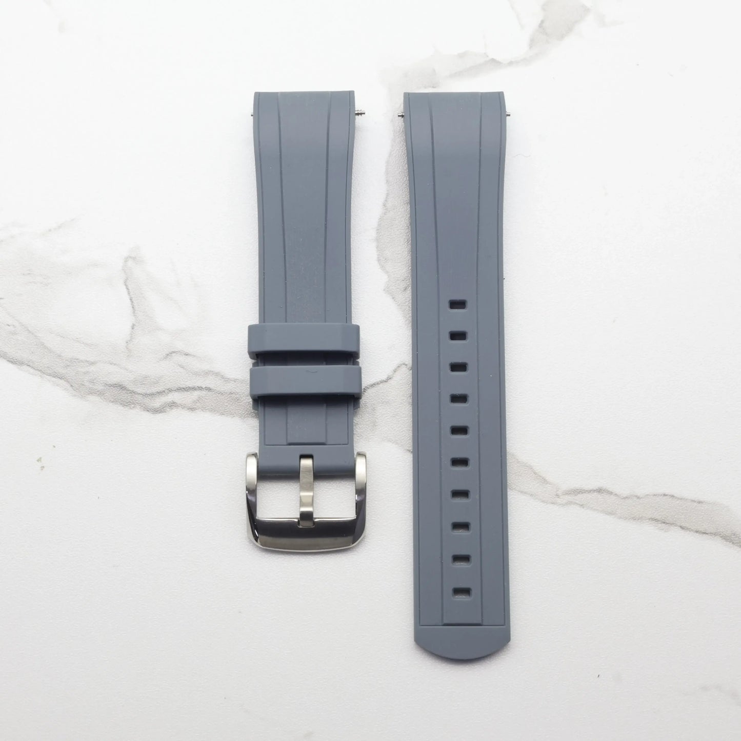 Liquid silicone watch strap for T-Star model T120.417 in stylish grey, featuring a satin effect and durable buckle.