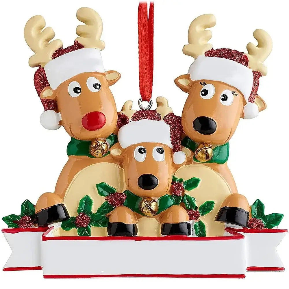 Personalized Christmas Decorations Reindeer Home New Year Ornaments Elk Family....