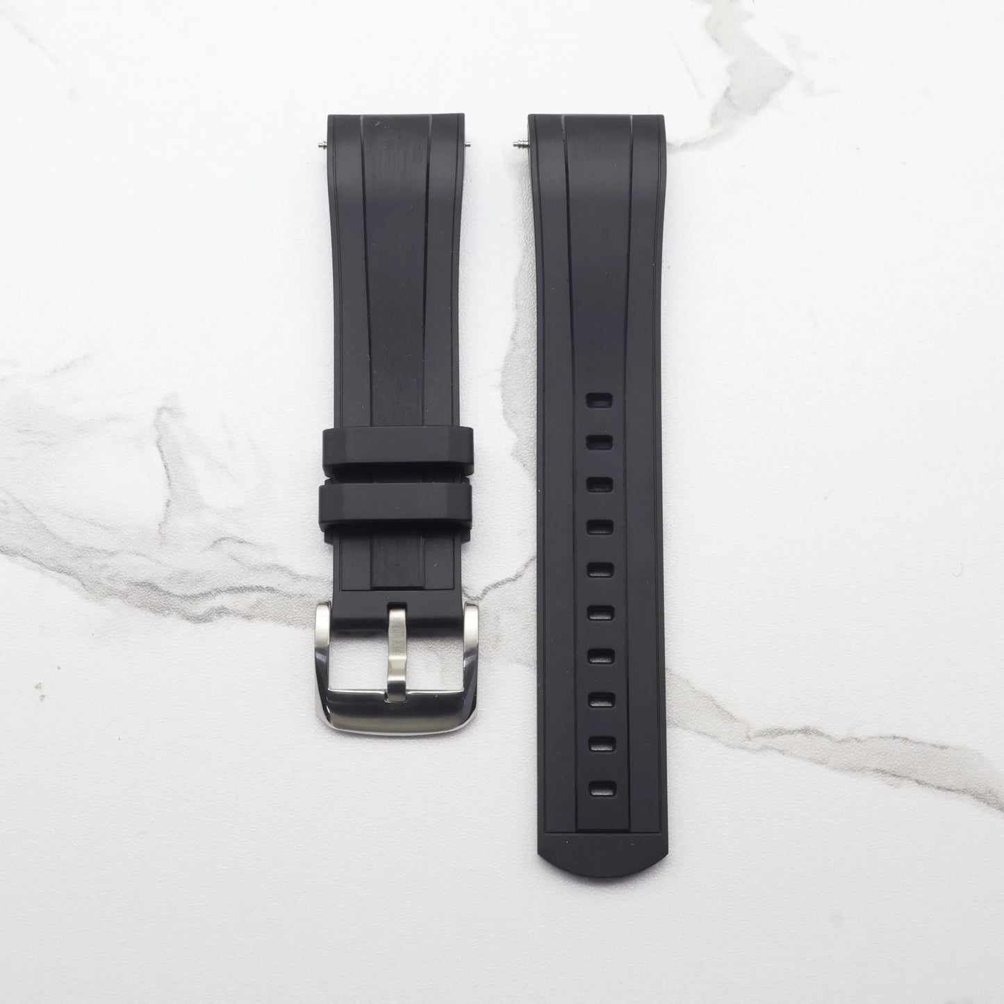 Black liquid silicone strap for T-Star T120.417 watches with satin effect in the middle, high-end design.