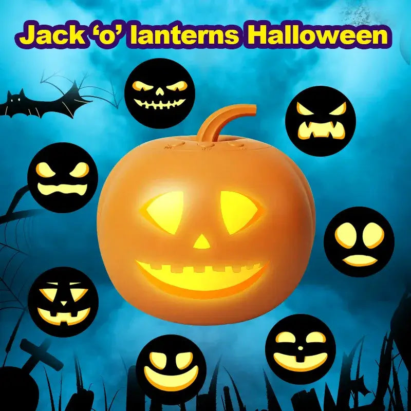 Halloween Pumpkin Lantern Hollow Glowing Decor JackOLantern LED Light Outdoor Decoration Commercial Store Window Scene Prop