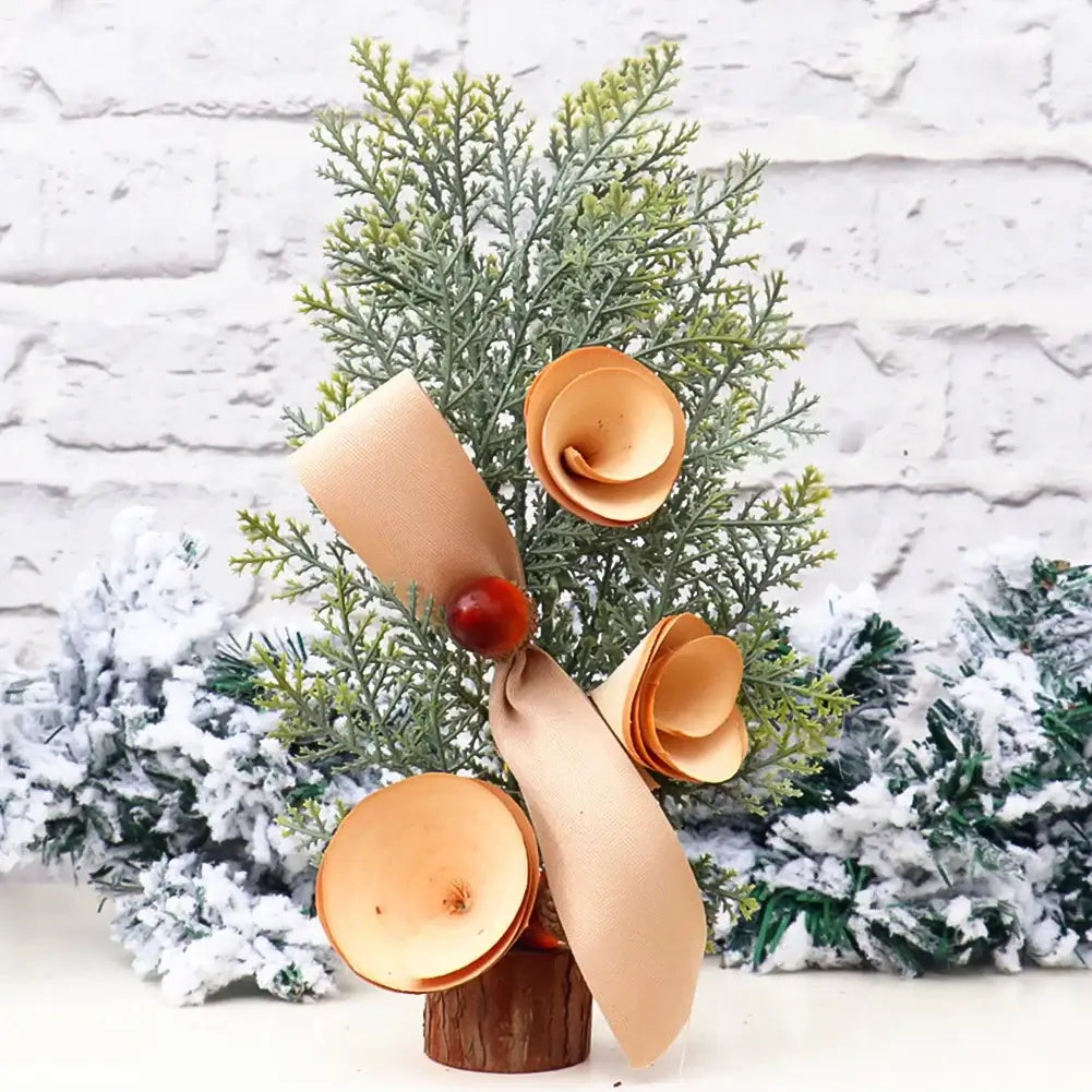 25cm Mini Christmas Tree Gold Green Small Pine Tree Sisal Placed in The Desktop New Year Navidad Xmas Ornaments