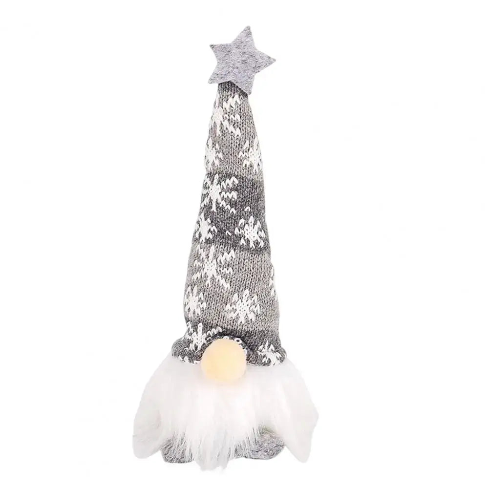 Sequined Doll Light-up Plush Christmas Gnome Doll Figure with Faceless Dwarf Table Mantel Decor Xmas Tree Ornaments Holiday