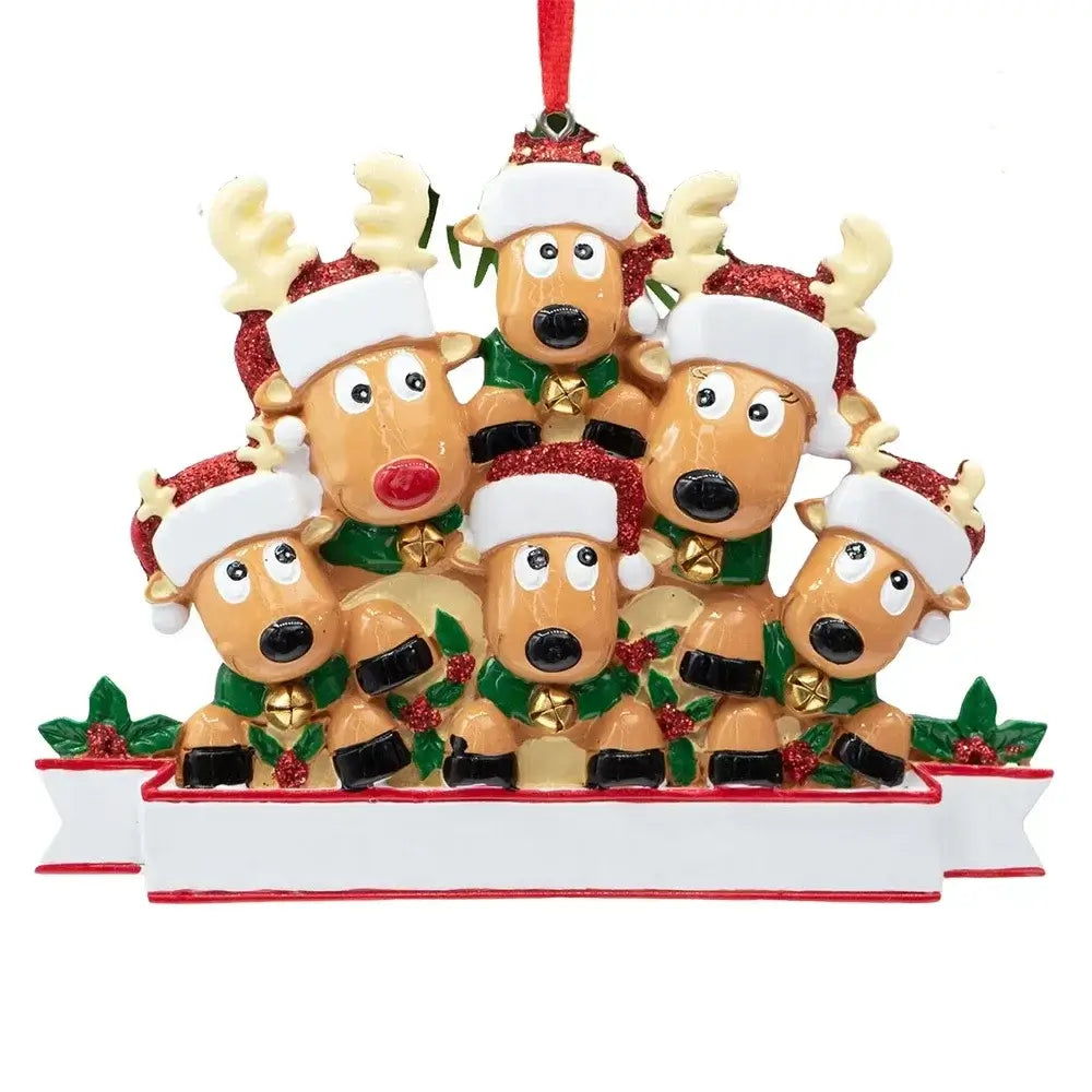 Personalized Christmas Decorations Reindeer Home New Year Ornaments Elk Family....