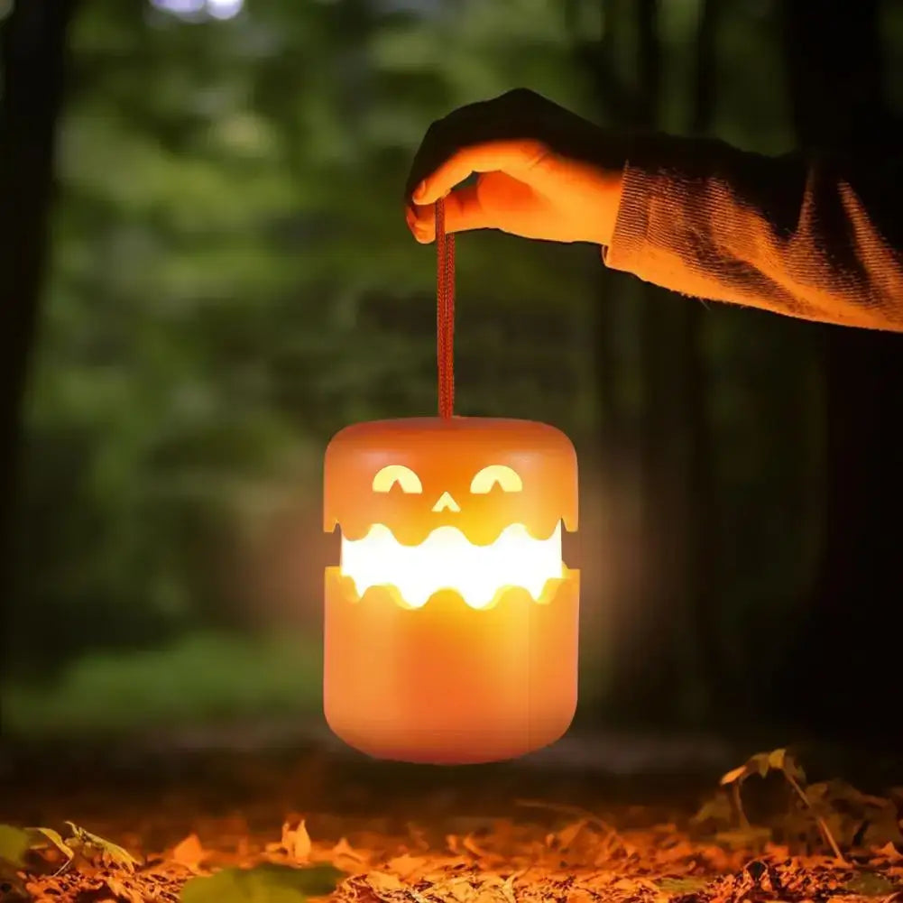 Halloween Pumpkin Light Collapsible Pumpkin Lantern with Lanyard Battery Operated Led Halloween Lights for Halloween Decor