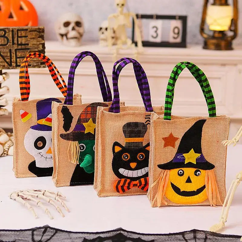 Halloween Treat Bags with Handles - Kids Candy Bags for Parties, School Events, Festive Favors & Decorations