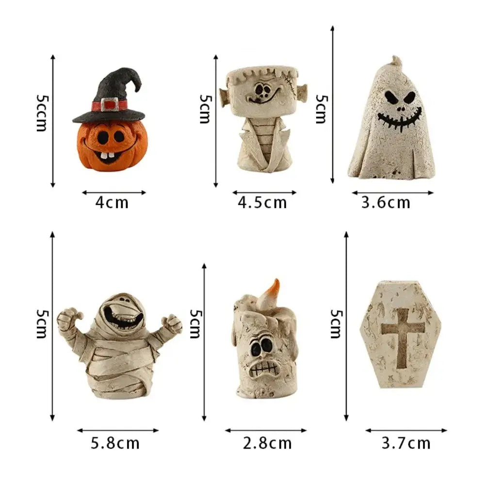 New Resin Pumpkin Head Ornaments Ghost Tide Play Scene Decoration Cute Small Desktop Decorations Halloween