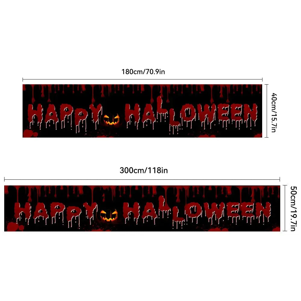 Halloween Bloody Banner, Yard Sign, Horror Party Decoration, Outdoor Fence, Garage, Balcony, Garden, Background Cloth
