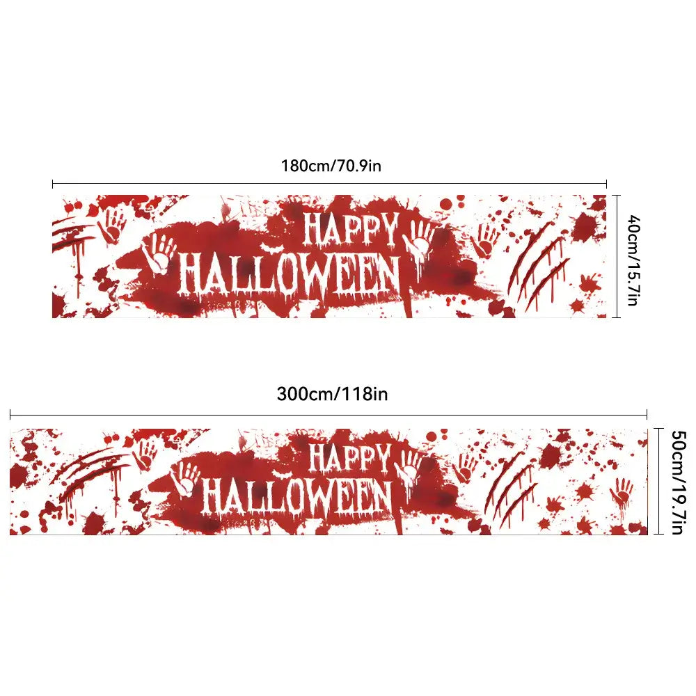 Halloween Bloody Banner, Yard Sign, Horror Party Decoration, Outdoor Fence, Garage, Balcony, Garden, Background Cloth