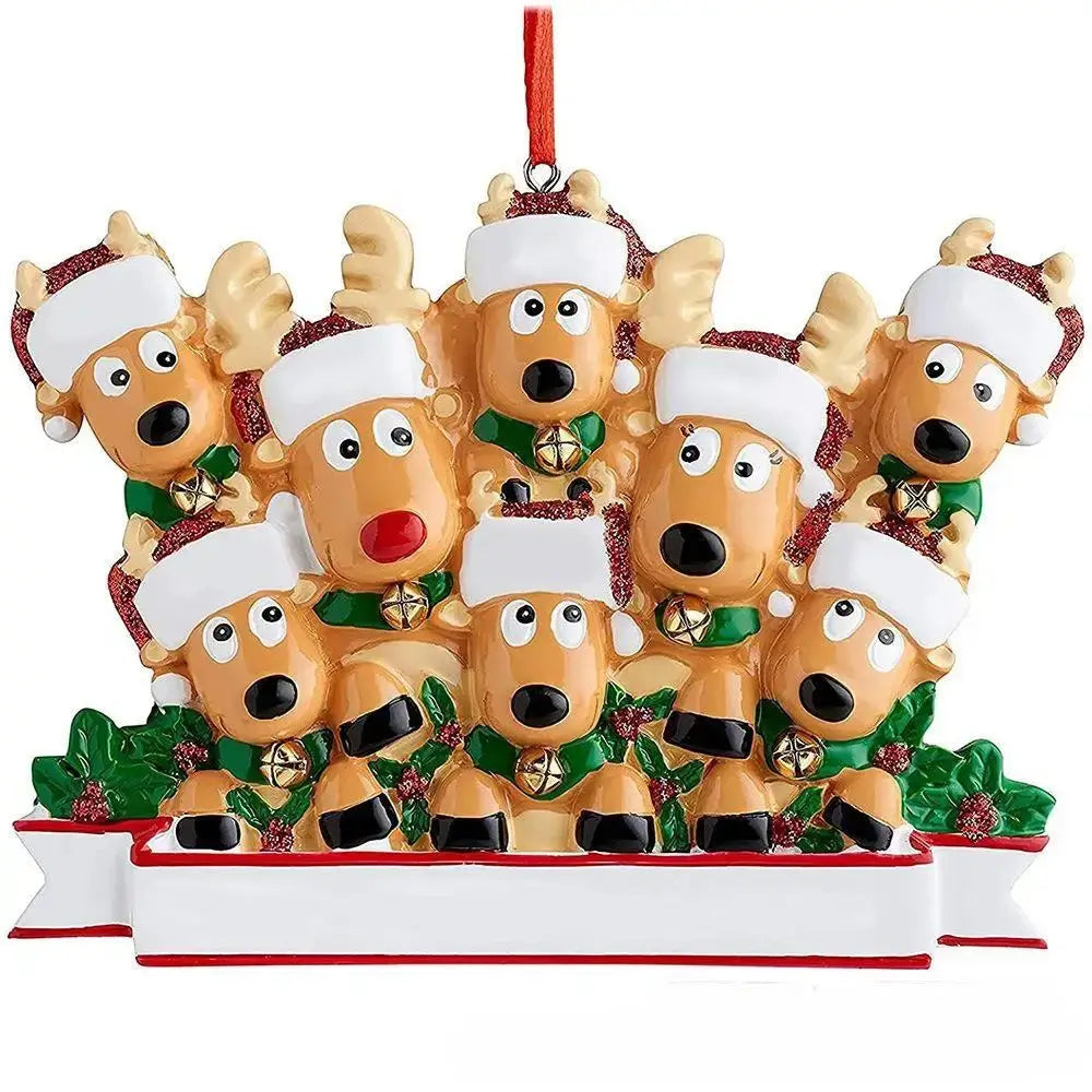 Personalized Christmas Decorations Reindeer Home New Year Ornaments Elk Family....