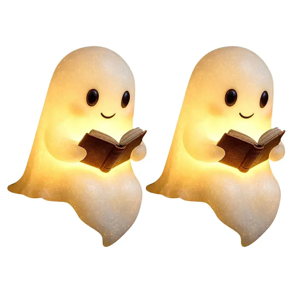 Cute Halloween Ghost Reading Lamp 3D LED Scary Night Light Halloween Decor Ghost Desk Lamp for Book Lovers