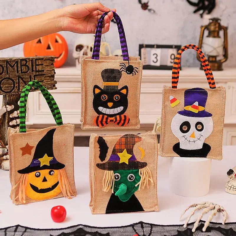 Halloween Treat Bags with Handles - Kids Candy Bags for Parties, School Events, Festive Favors & Decorations