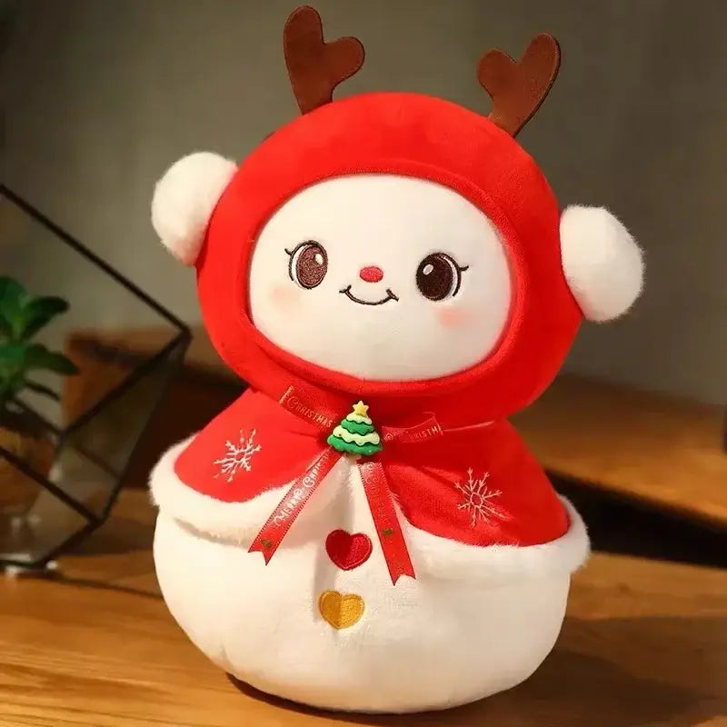 Christmas Home Decor Stuffed Doll Soft Apple Case All in One Santa Claus Plush Toy Elk...
