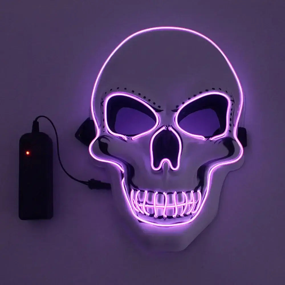 Halloween Horror Skull Mask - LED Cold Light Luminous, Cosplay Prop, Party Decoration, Spooky Glowing Skull Masks for Halloween