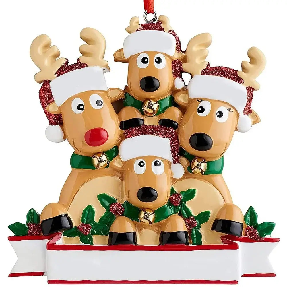 Personalized Christmas Decorations Reindeer Home New Year Ornaments Elk Family....