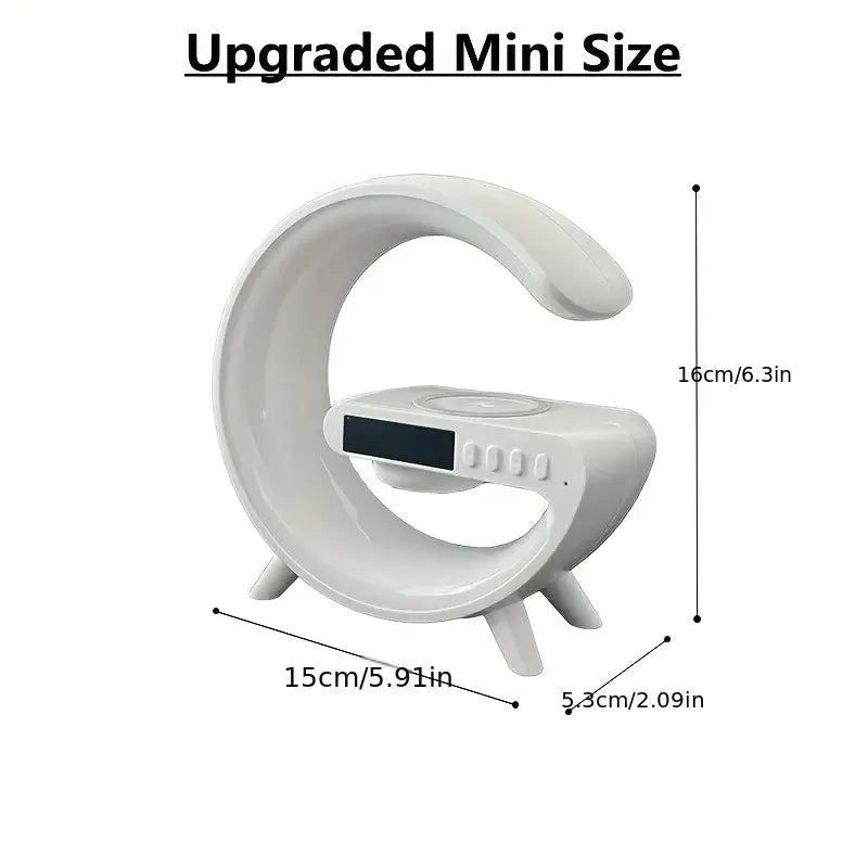 15W Wireless Charger Station Multifunction RGB Desk Lamp Alarm Clock Speaker.