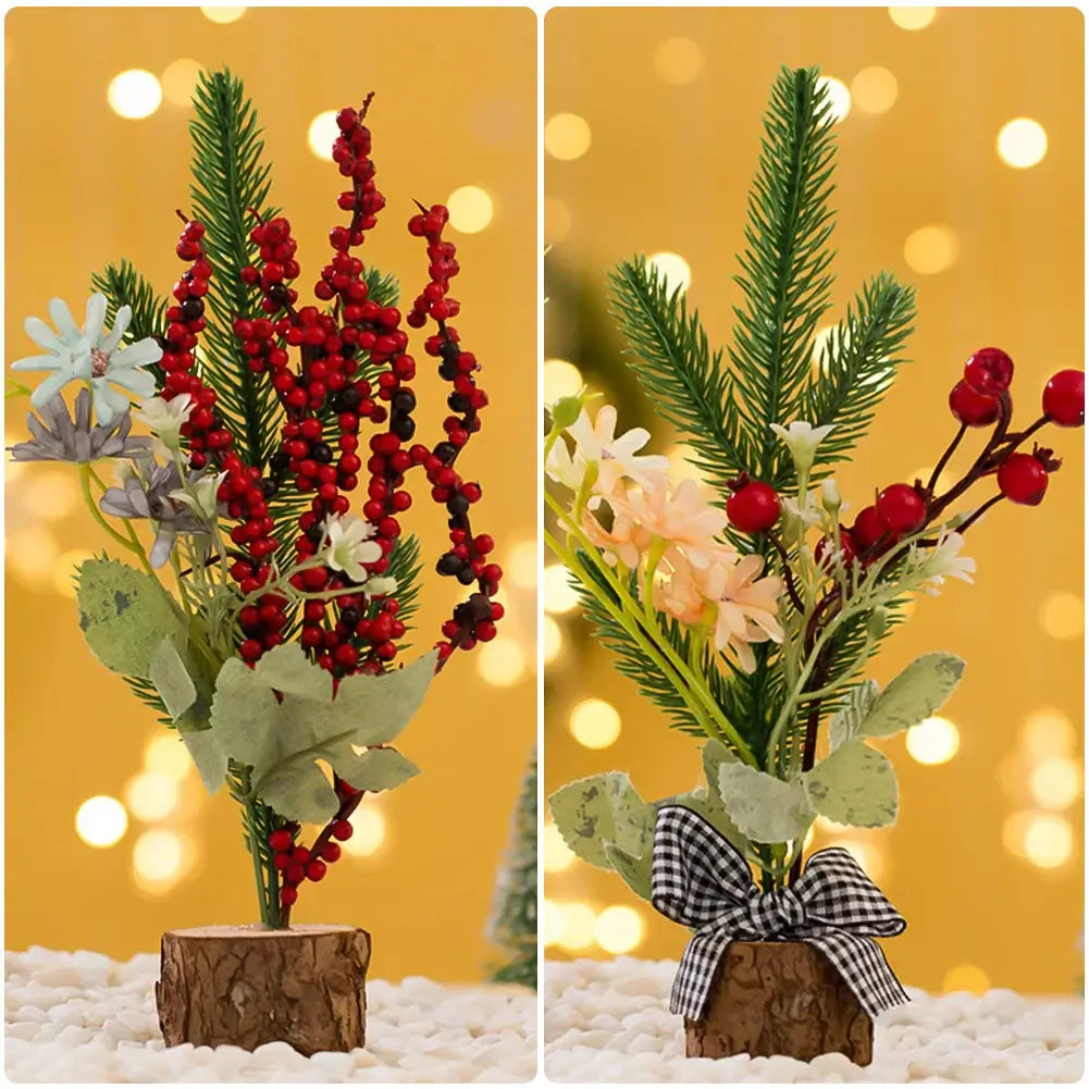 25cm Mini Christmas Tree Gold Green Small Pine Tree Sisal Placed in The Desktop New Year Navidad Xmas Ornaments