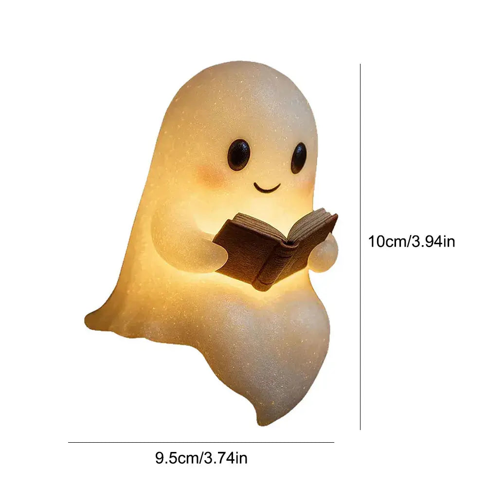 Cute Halloween Ghost Reading Lamp 3D LED Scary Night Light Halloween Decor Ghost Desk Lamp for Book Lovers
