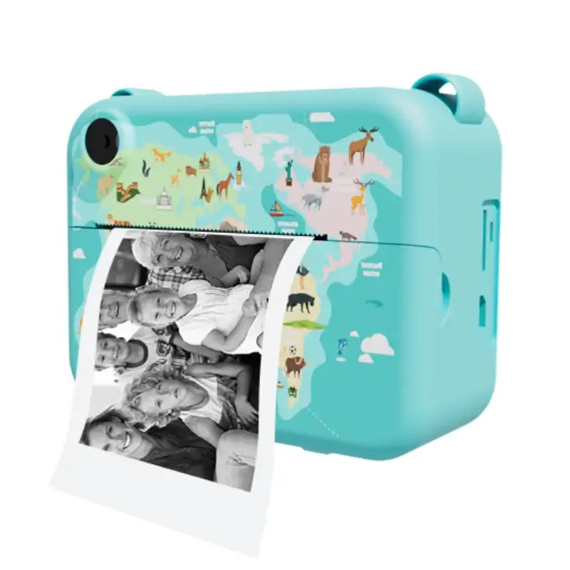 Mini thermal printer for kids, featuring vibrant designs and instant photo printing for capturing childhood memories.