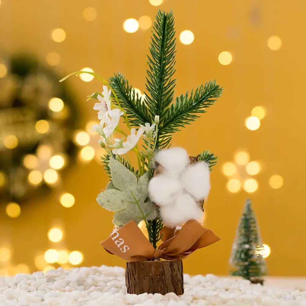 25cm Mini Christmas Tree Gold Green Small Pine Tree Sisal Placed in The Desktop New Year Navidad Xmas Ornaments