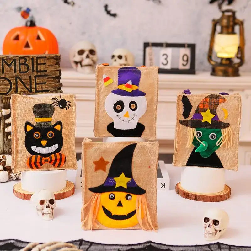 Halloween Treat Bags with Handles - Kids Candy Bags for Parties, School Events, Festive Favors & Decorations