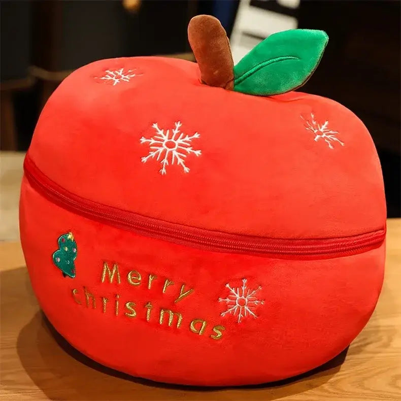 Christmas Home Decor Stuffed Doll Soft Apple Case All in One Santa Claus Plush Toy Elk...