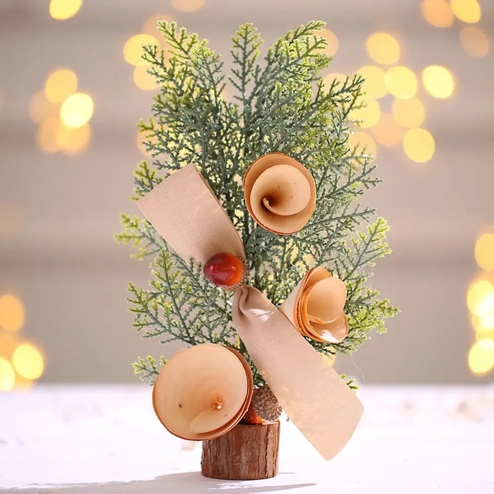 25cm Mini Christmas Tree Gold Green Small Pine Tree Sisal Placed in The Desktop New Year Navidad Xmas Ornaments