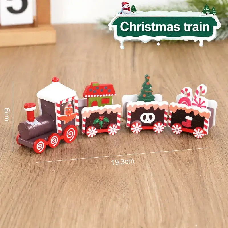 Christmas Wooden Train Merry Christmas Decorations for Home 2024 Xmas Tree Ornament Navidad Noel Kids Gift Happy New Year 2025