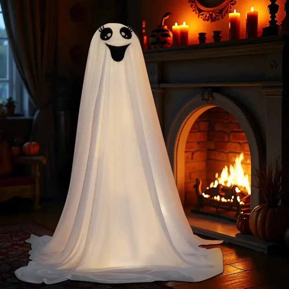 Lighted Spooky Ghost Decor Halloween Decorations Outdoor with LED String Lights Scary Standing Ghosts Decor for Front Porch Yard