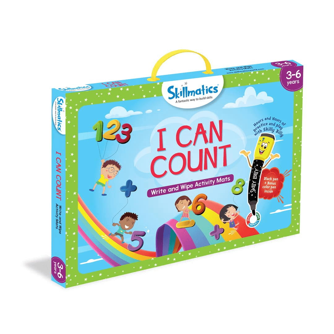 Skillmatics Educational Game I Can Count | Gifts & Preschool Learning for Kids Ages 3 to 6 | Reusable Activity Mats with 2 Dry Erase Markers