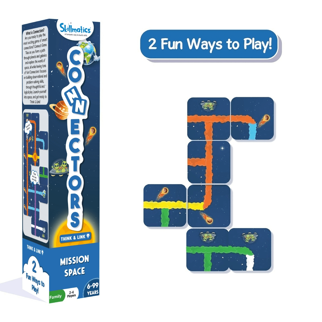 "Skillmatics Connectors Mission Space game box and tiles, educational gift for ages 6 and up, easy to learn for family game night"