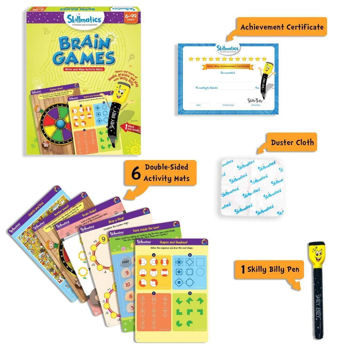 Brain Games - Build Logic And Problem Solving Skills Through Fun Learning - Write and Wipe Educational Activity Game For Kids