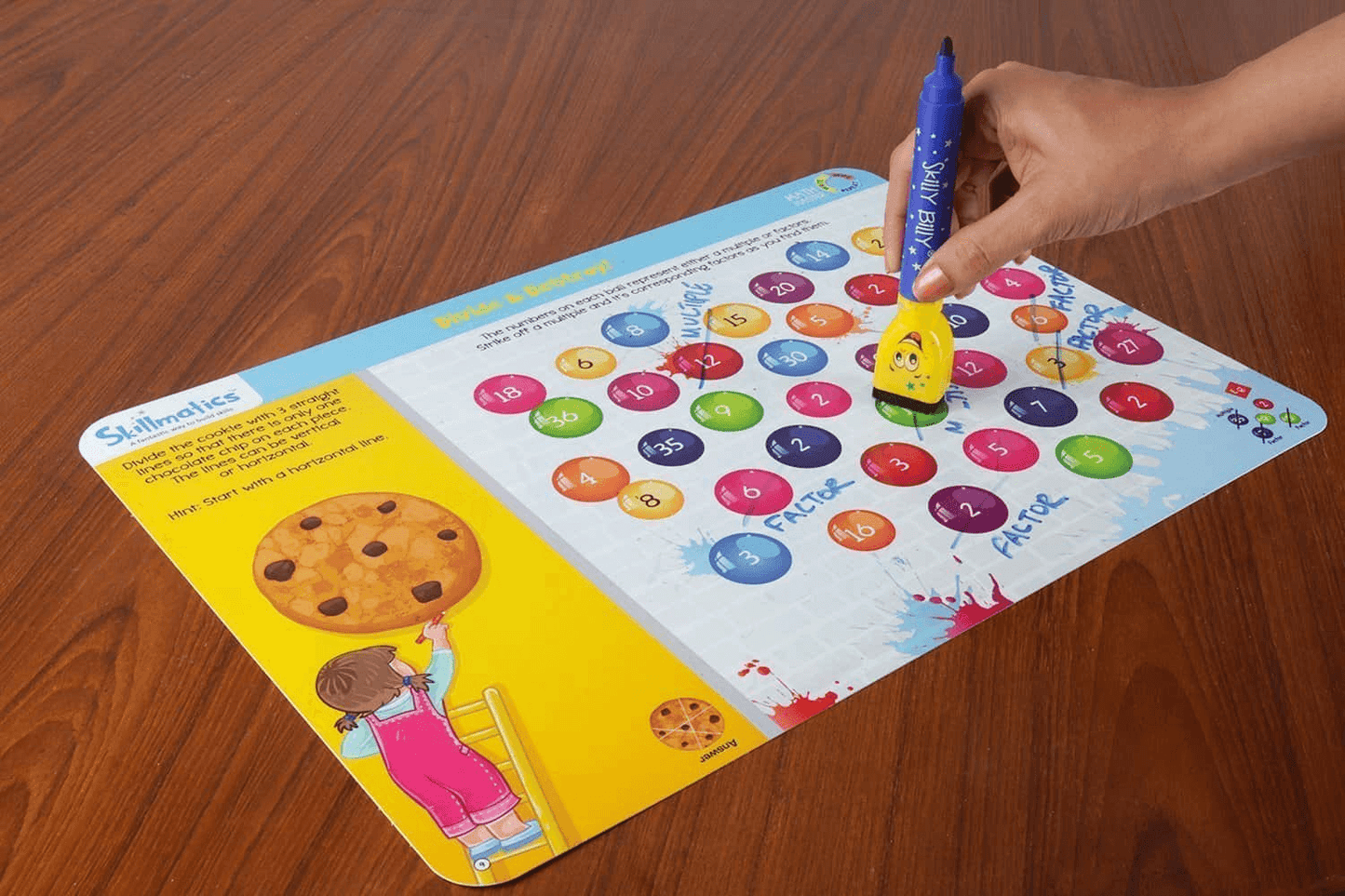 Skillmatics Educational Game : Math Master | Reusable Activity Mats with 2 Dry Erase Markers | Gifts & Learning Tools for Ages 6-9