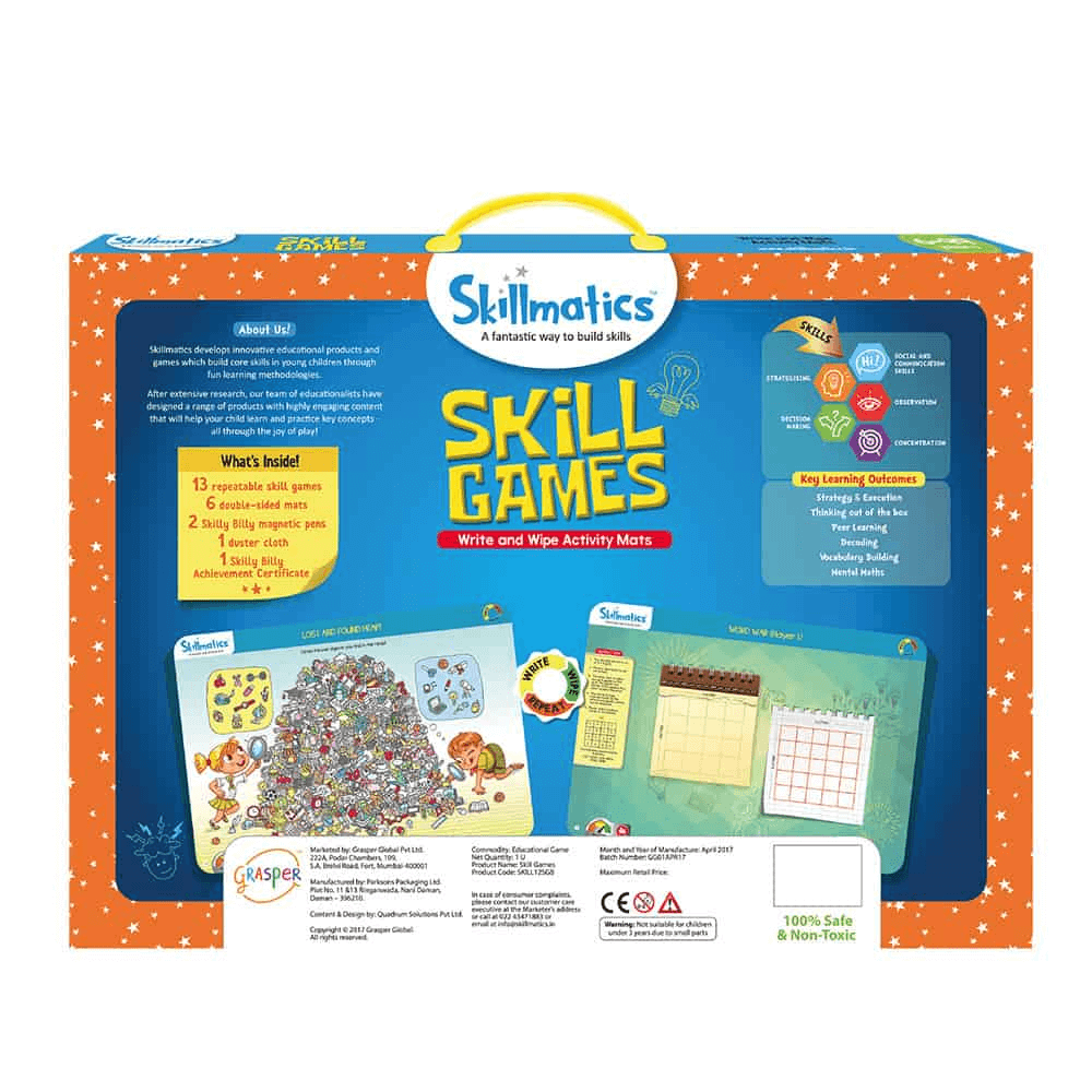 Skill Games - Ultimate Collection Of Fun Skill Building Games - Write and Wipe Educational Activity Game For Kids