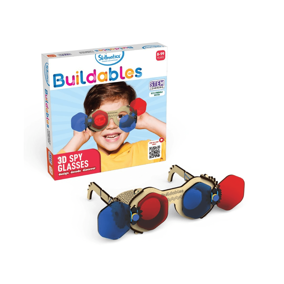 Skillmatics STEM Building Toy : Buildables 3D Spy Glasses | Gifts for Ages 8 and Up | Educational & Construction Activity Kit Multicolor