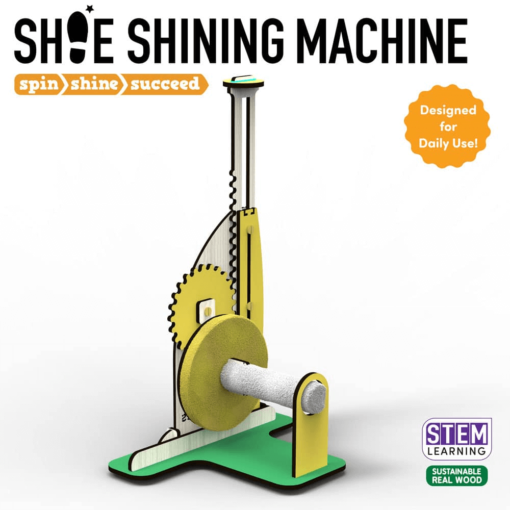 Buildables Shoe Shining Machine - Kids Learn Scientific Principles of Buffing With This DIY Kit