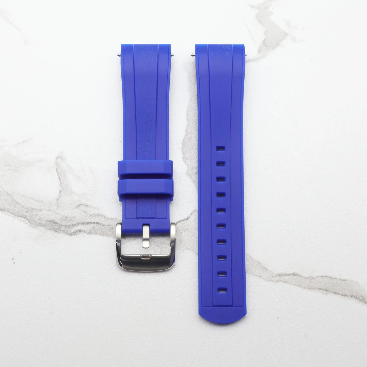 T-Star T120.417 watch strap in liquid silicone with satin effect, high-end quality, vibrant blue color.